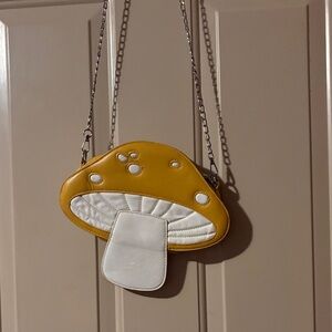 Source Unknown Yellow and White Mushroom Shoulder Bag